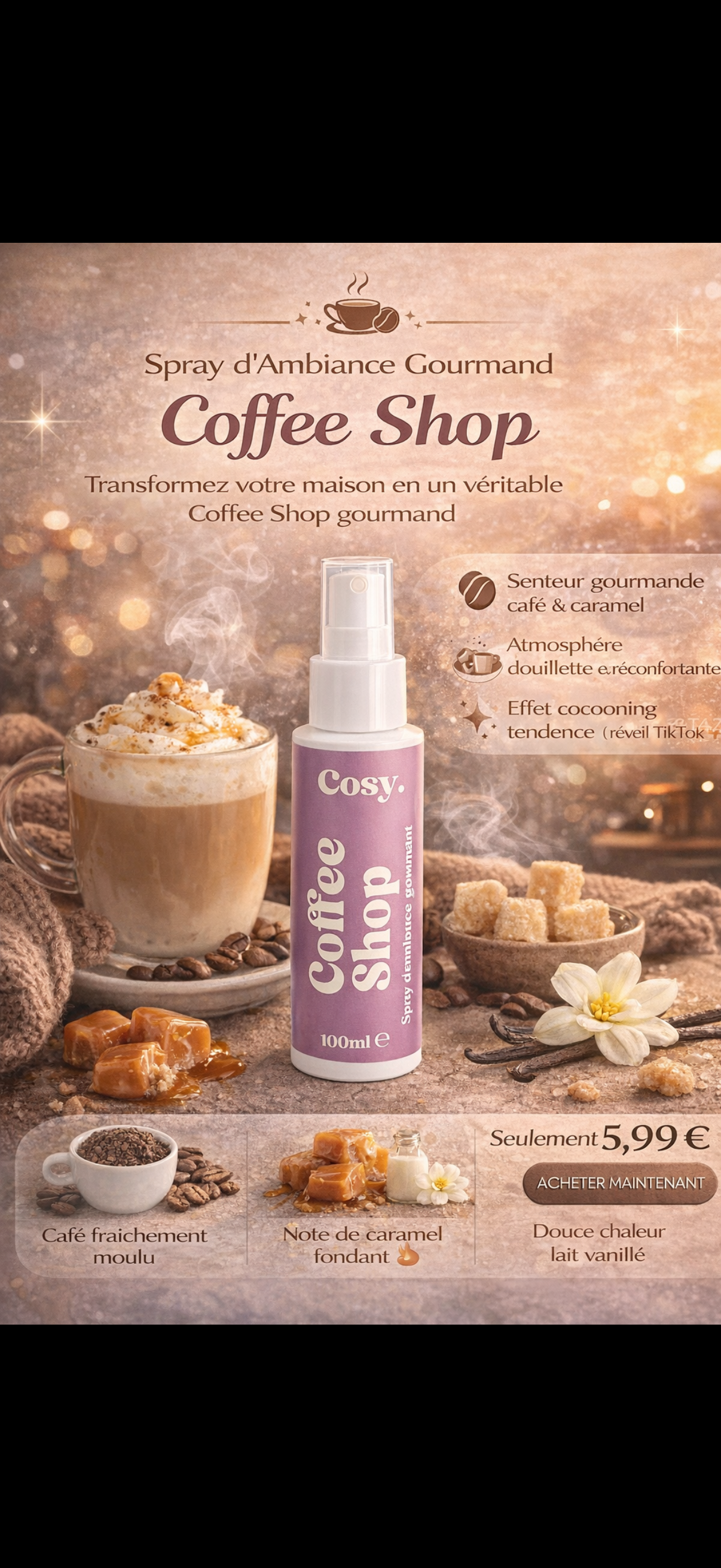 Spray Parfum d’Ambiance Coffee Shop – Cosy 100 ml